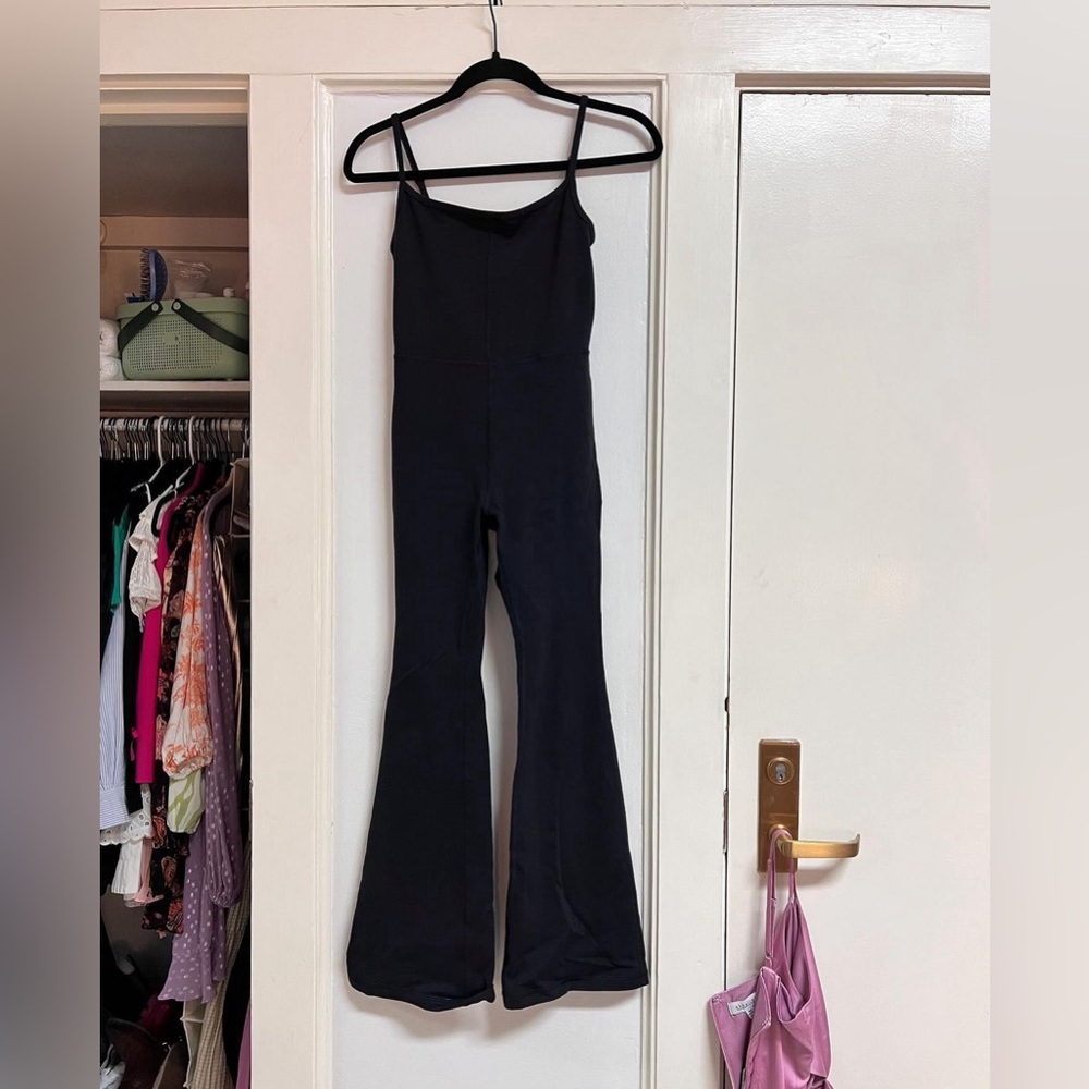 Aritzia Black 25” Flare Jumpsuit